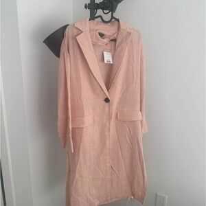 Topshop Pink Long Coat